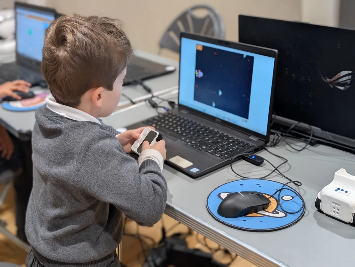 Child learning to code at Bishop's Stortford