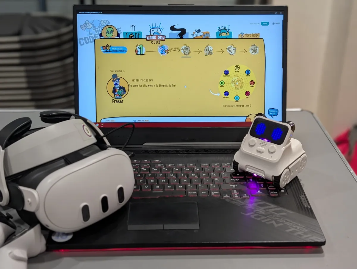 Tech equipment at Bishop's Stortford coding club